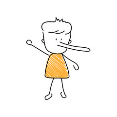 Character with liar emoji