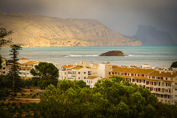 ALTEA, SPAIN - SEPTEMBER 12, 2019: Beautiful views of Altea with old town and incredible nature 