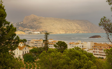 ALTEA, SPAIN - SEPTEMBER 12, 2019: Beautiful views of Altea with gorgeous sea and incredible nature 
