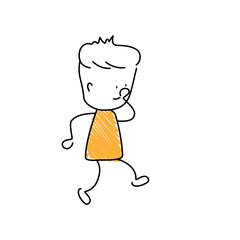 Character with shushing emoji