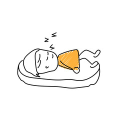 Character with sleep emoji