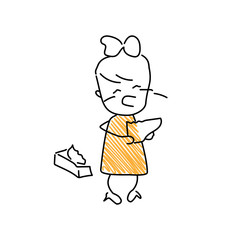 Character with sneezing emoji