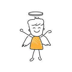 Character with smiling with halo emoji