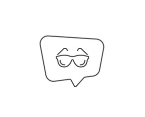 Eyeglasses line icon. Chat bubble design. Oculist clinic sign. Optometry vision symbol. Outline concept. Thin line eyeglasses icon. Vector