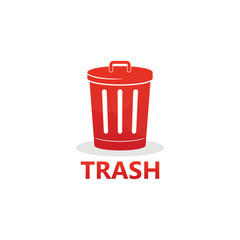 Trash Can Logo Template Design