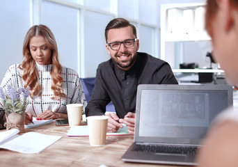 business team at the workplace in the office