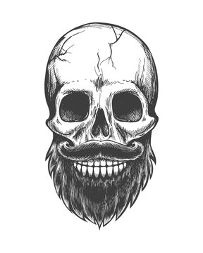 Skull with beard