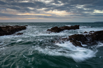 Fototapeta na wymiar Westward Ho seascape in north Devon, England