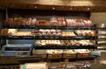 Bread baked in the bakery