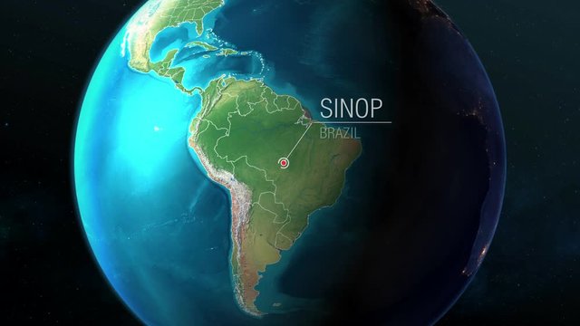 Brazil - Sinop - Zooming from space to earth