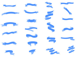set of blue ribbons