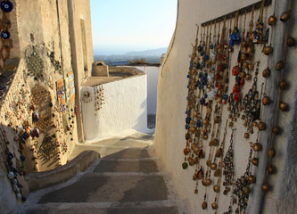 Streets of Pyrgos, a small town on the island of Santorini © Monika