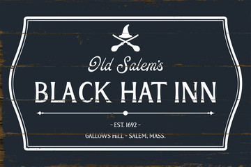 Old Salem's Black Hat Inn with Shiplap Design - obrazy, fototapety, plakaty