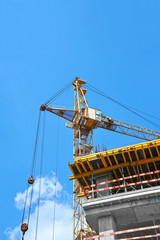 Fototapeta premium Crane and highrise construction site