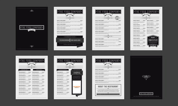 The Food Company Menu Template