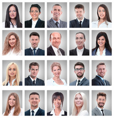 Fototapeta premium collage of portraits of successful young businessmen