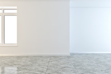 large luxury modern bright interiors empty room illustration 3D rendering computer generated image