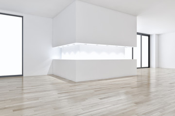 large luxury modern bright interiors empty room illustration 3D rendering computer generated image