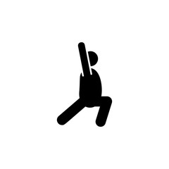 Yoga, crescent moon, pose icon. Element of fat man yoga icon