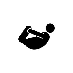 Yoga, pose, bow pose icon. Element of fat man yoga icon