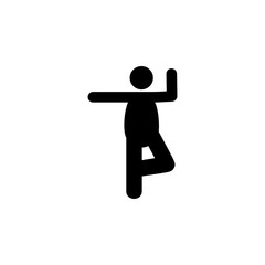 Yoga, pose, tree pose icon. Element of fat man yoga icon