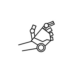 Engineer future hand machine robot science technology icon. Element of futuristi