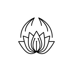 Lotus flower icon. Element of India culture icon