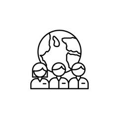 Team, global, recruitment icon. Element of recruitment thin line icon
