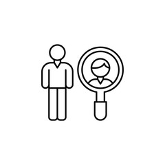 Human resources, recruitment icon. Element of recruitment thin line icon