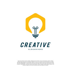 Simple Creative Idea logo designs symbol, Lightbulb logo template