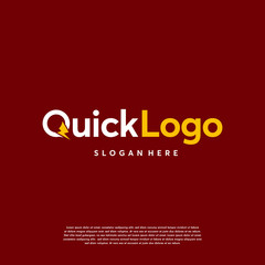 Fototapeta na wymiar Quick Thunder logo designs concept vector, Q initial Lightning logo symbol