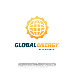 Global Energy logo symbol template, Sun Power logo designs concept vector