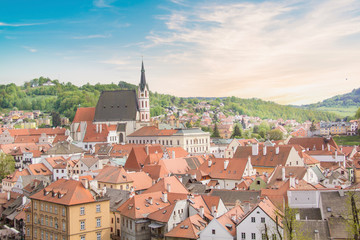 Obraz premium Nice view of the historic center of Cesky Krumlov, Czech Republic