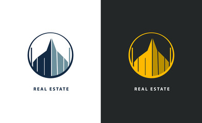 Real estate logo isolated. City vector image