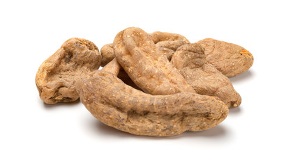 side view Chinese herb medicine of Tianma or Gastrodiae Rhizoma or Tall Gastrodiae on white