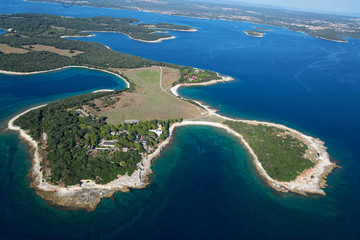 Aerial scene of coast in Brijuni National Park © Goran