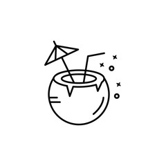 Coconut water fruit icon. Element of Hawaii icon