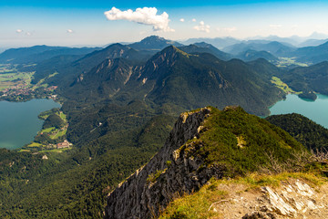 Blick auf Kochelsee und Walchensee