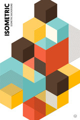 Abstract isometric geometric shape layout design template poster background