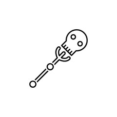 Skull wand icon. Element of historical games icon