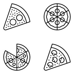 Pizza Vector Line Icon Set