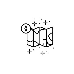 Map, compass icon. Element of geography icon