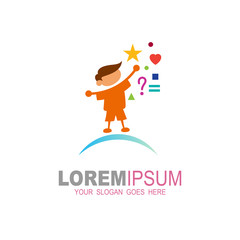 Kids Place Vector Logo Template. Education logo with student design vector