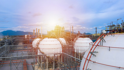 Industrial tanks or spherical tanks for petrochemical plant, oil and gas fuel  in refinery, Natural...