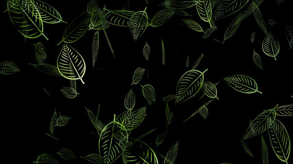 3d rendering of  leaf texture or leaf background