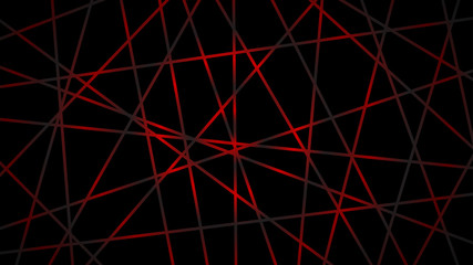 Abstract dark background of intersecting lines in red colors