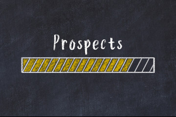 Chalk drawing of loading progress bar with inscription prospects