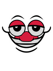 verrückter clown gesicht grinsen lustig komisch kopf augen nase mund comic cartoon design clipart grinsen lachen
