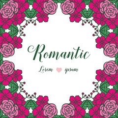 Vintage art colorful flower frame, for wedding invitation card romantic. Vector