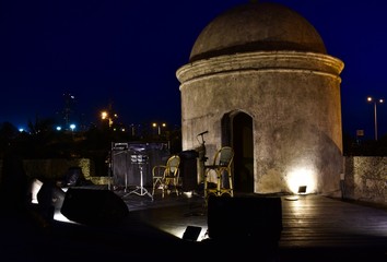 Naklejka premium Musical night in the colonial fortresses of Cartagena.